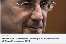 Il s'agit du "plus haut chiffre de croissance depuis plus de 50 ans", selon le gouverneur de la Banque de France.