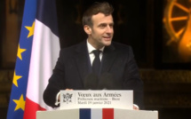 Emmanuel Macron - Vœux aux armées depuis la Préfecture Maritime de l’Atlantique à Brest.