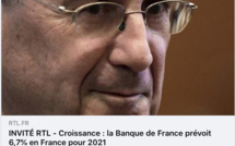 Il s'agit du "plus haut chiffre de croissance depuis plus de 50 ans", selon le gouverneur de la Banque de France.